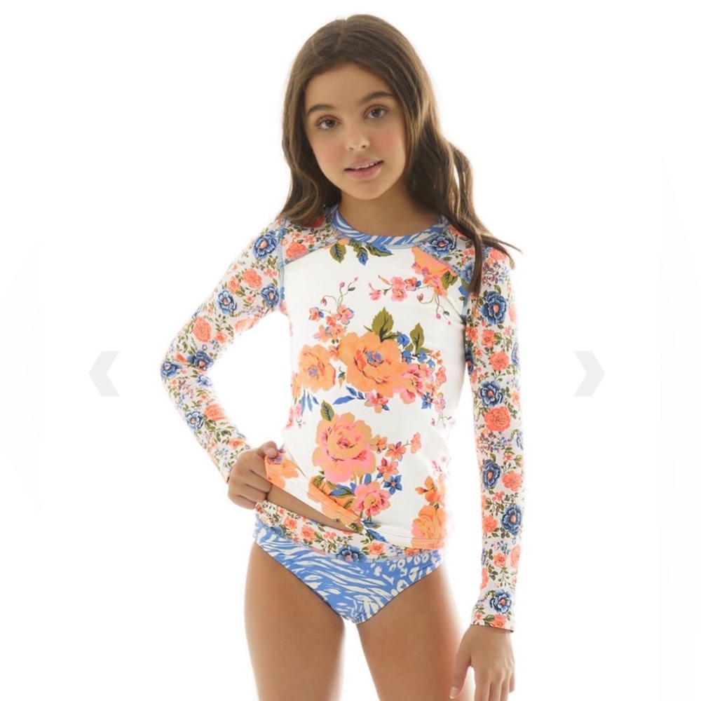 Maaji COLORFUL Vibrant Free Spirit Odyssey Rash guard Girls Size 14